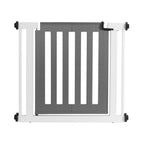 Jasmine Outdoor Dog Gate w/ Door (34.5" - 61.5" Extra Wide) Modern Steel, Heavy Duty 32" Tall, Pressure Mounted w / Fiberglass Door