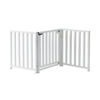 Libro Freestanding All-Weather Steel Dog Gate w/ Door (23" - 70" Extra Wide) Modern Pet Fence, Adjustable Indoor / Outdoor, 24" Tall Small Dog