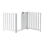 Libro Freestanding All-Weather Steel Dog Gate w/ Door (23" - 70" Extra Wide) Modern Pet Fence, Adjustable Indoor / Outdoor, 24" Tall Small Dog