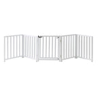 Libro Extra Wide Steel Freestanding (24" H) Dog Gate w/ Door (70" - 117" W) Weather Resistant Outdoor / Indoor Dog Fence - Small Dog