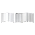 Libro Extra Wide Steel Freestanding (24" H) Dog Gate w/ Door (70" - 117" W) Weather Resistant Outdoor / Indoor Dog Fence - Small Dog