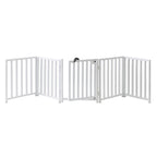 Libro Extra Wide Steel Freestanding (24" H) Dog Gate w/ Door (70" - 117" W) Weather Resistant Outdoor / Indoor Dog Fence - Small Dog
