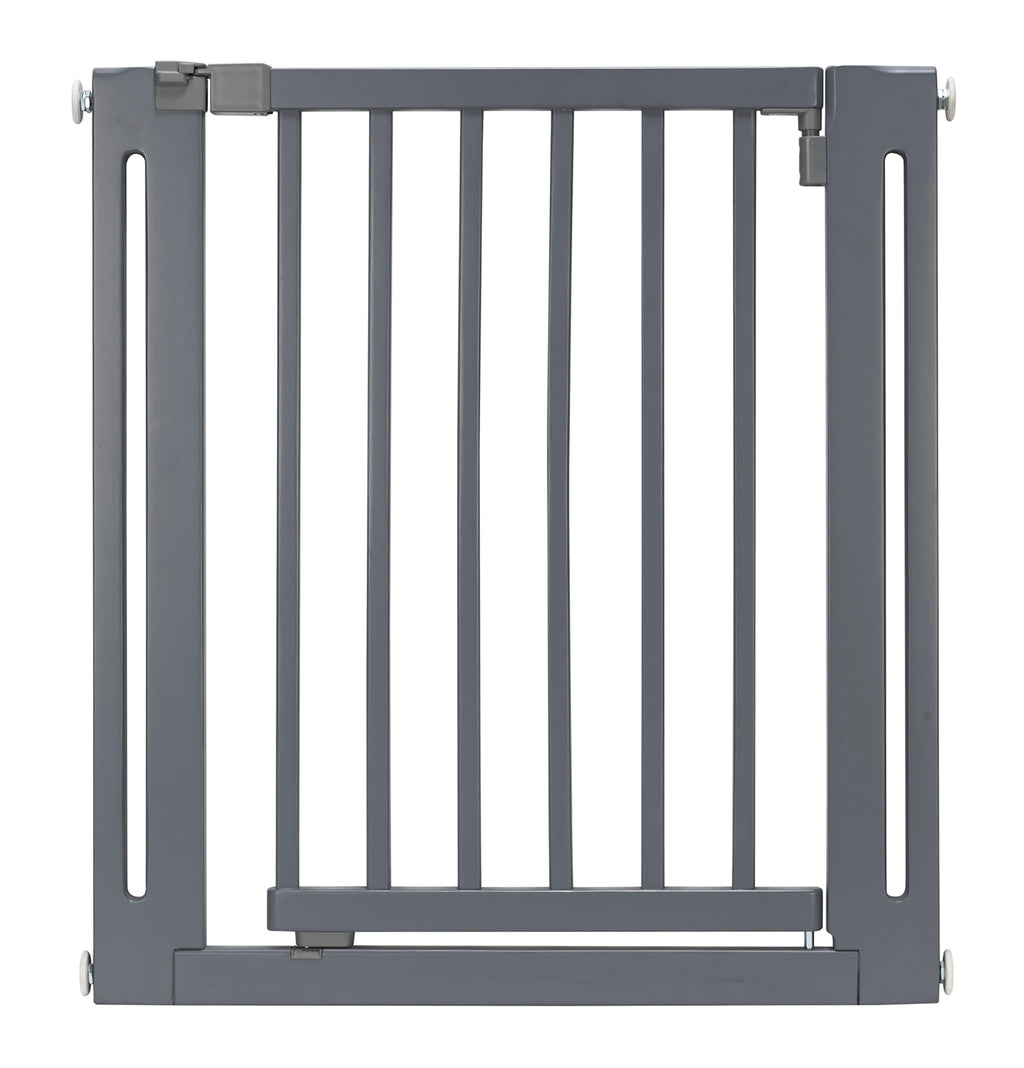 Nani Wooden Dog Gate - 30" Tall Modern Hardwood Pet Gate w/ Door, Pressure Mounted (Extendable 28" - 38" Wide)