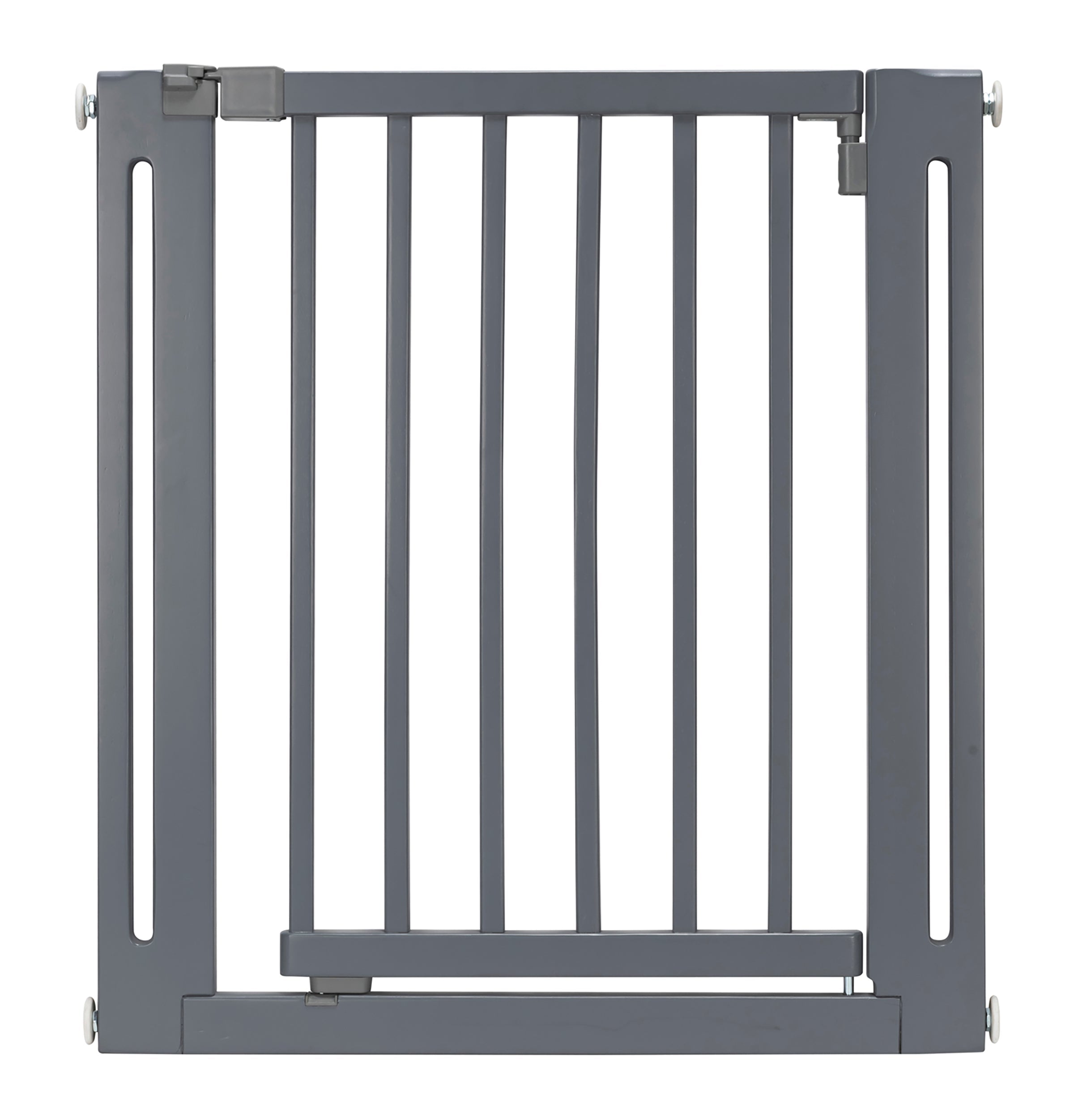Nani Wooden Dog Gate - 30" Tall Modern Hardwood Pet Gate w/ Door, Pressure Mounted (Extendable 28" - 38" Wide)