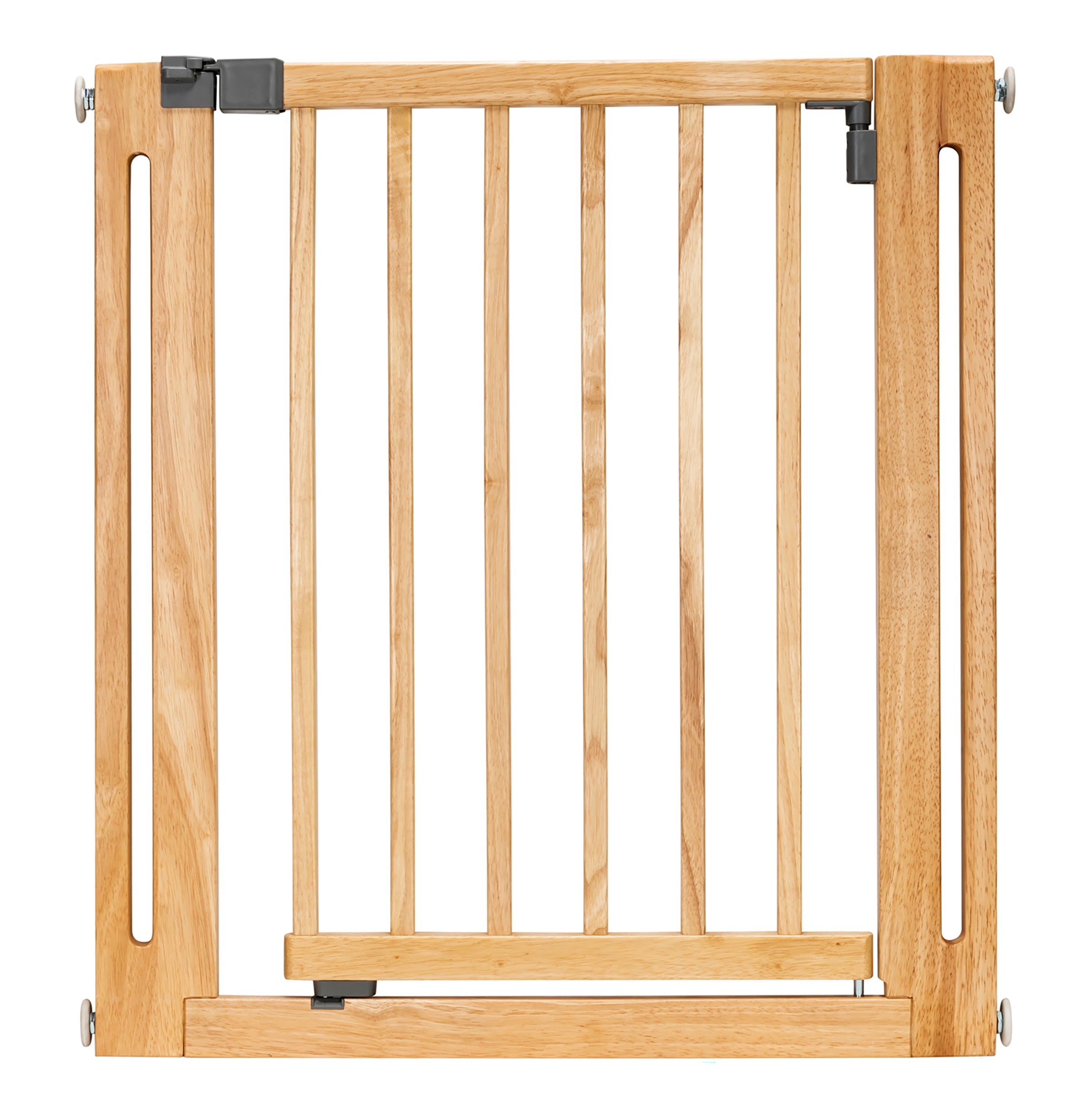 Nani Wooden Dog Gate - 30" Tall Modern Hardwood Pet Gate w/ Door, Pressure Mounted (Extendable 28" - 38" Wide)