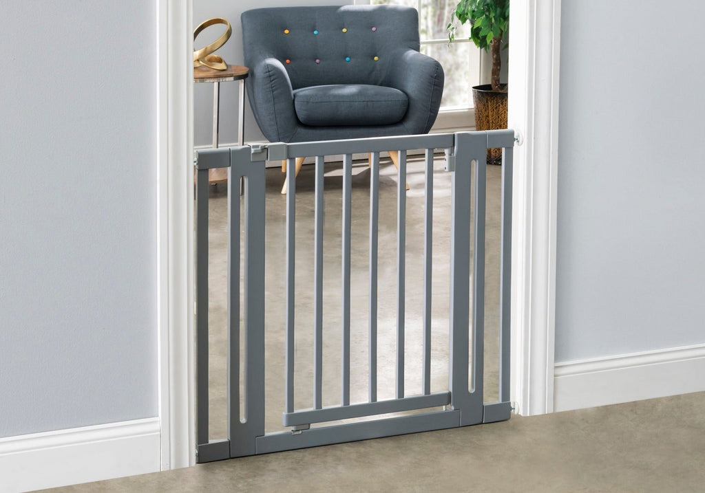 Nani Wooden Dog Gate - 30" Tall Modern Hardwood Pet Gate w/ Door, Pressure Mounted (Extendable 28" - 38" Wide)