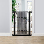 Dahlia Slim Gap 42" Extra Tall Pet Gate w/ Door (34.5" - 61.5" Extra Wide) Wrought Iron / Steel - Indoor Easy Pressure Mounted - Strong Dog, Cat