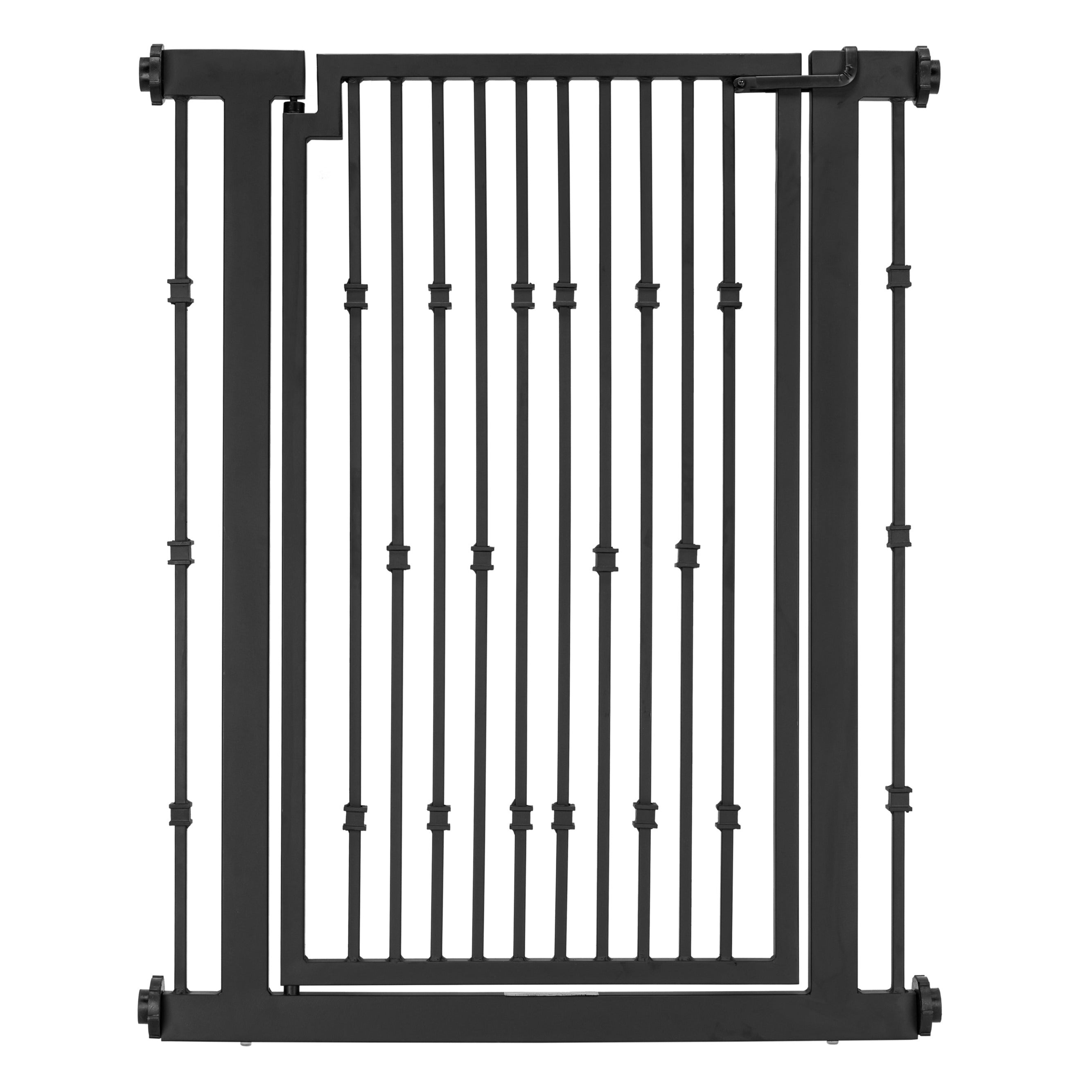 Dahlia Slim Gap 42" Extra Tall Pet Gate w/ Door (34.5" - 61.5" Extra Wide) Wrought Iron / Steel - Indoor Easy Pressure Mounted - Strong Dog, Cat