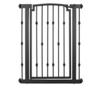 Emperor Rings 42" Extra Tall Dog Gate w/ Door (28.5" - 61.5" Extra Wide) Heavy Duty Decorative Wrought Iron / Steel - Indoor Easy Pressure Mounted