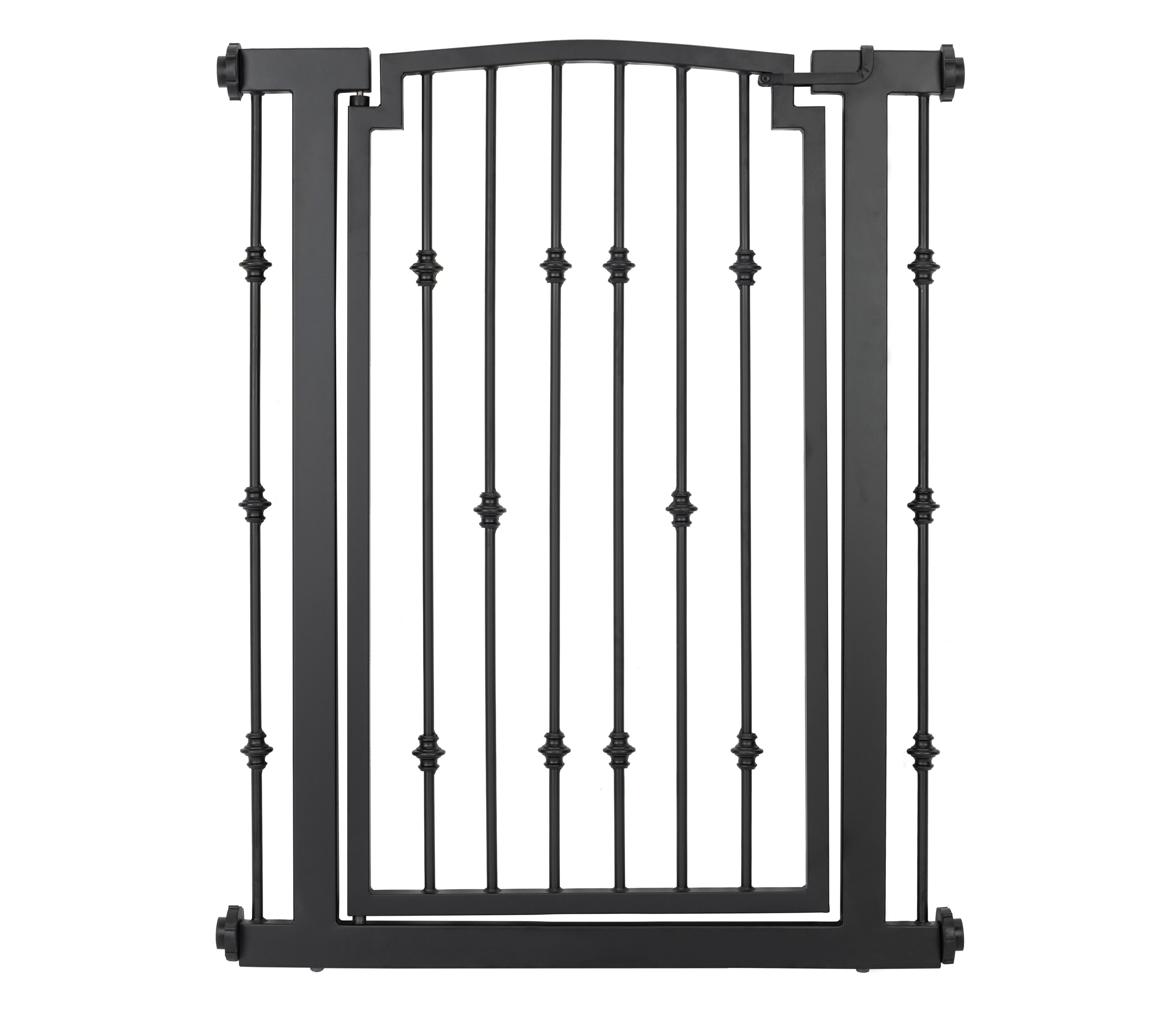 Emperor Rings 42" Extra Tall Dog Gate w/ Door (28.5" - 61.5" Extra Wide) Heavy Duty Decorative Wrought Iron / Steel - Indoor Easy Pressure Mounted