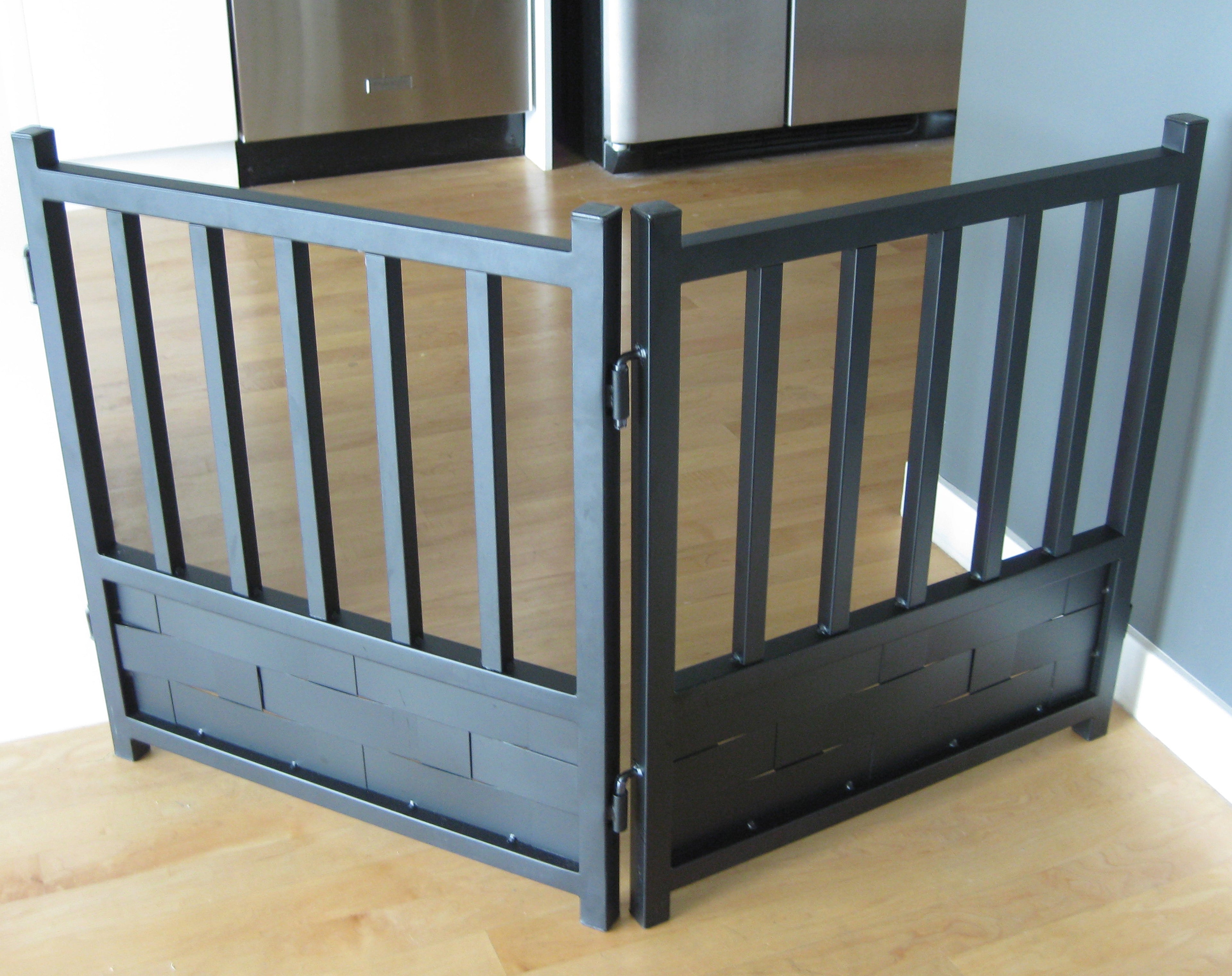 Royal Weave Freestanding 24" Tall Dog Gate Panels - Architectural Indoor Steel Pet Barrier Panels - Infinite Width