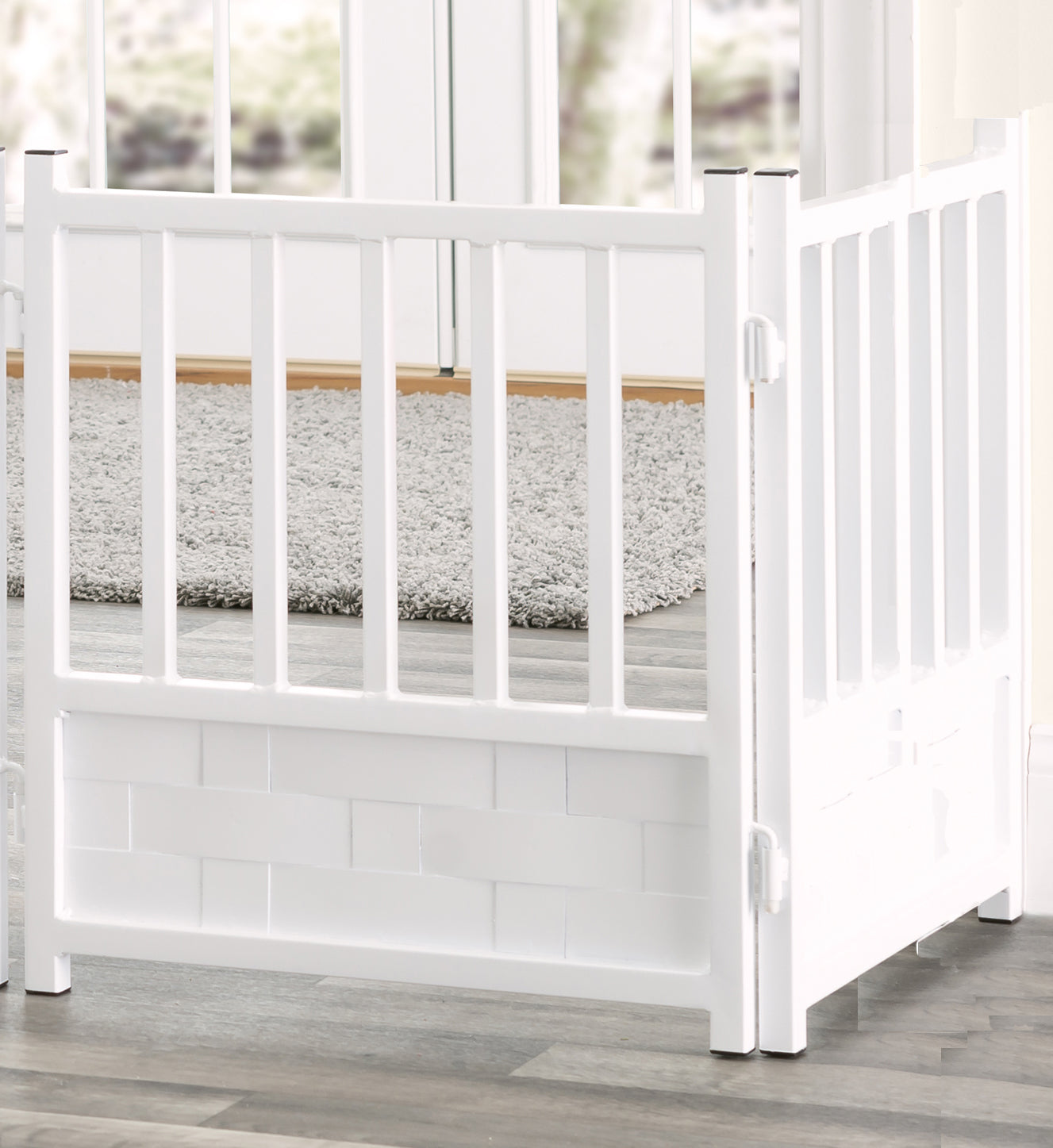 Royal Weave Freestanding 24" Tall Dog Gate Panels - Architectural Indoor Steel Pet Barrier Panels - Infinite Width