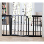 Emperor Rings Extra Wide Dog Gate w/ Door (59" - 86" W) Decorative Wrought Iron / Steel, Indoor Easy Pressure Mounted - 32" Tall