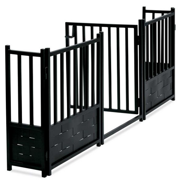 Royal Weave Freestanding 24" Tall (Small Dog) Steel Dog Gate w/ Door - Architectural Extra Wide Walk-Through Indoor Barrier (63" / 84" / 105" Long)