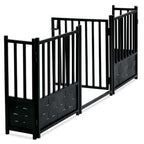 Royal Weave Freestanding 24" Tall (Small Dog) Steel Dog Gate w/ Door - Architectural Extra Wide Walk-Through Indoor Barrier (63" / 84" / 105" Long)