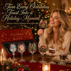 Christmas 3D Wine Glass Collection Gift Box Set