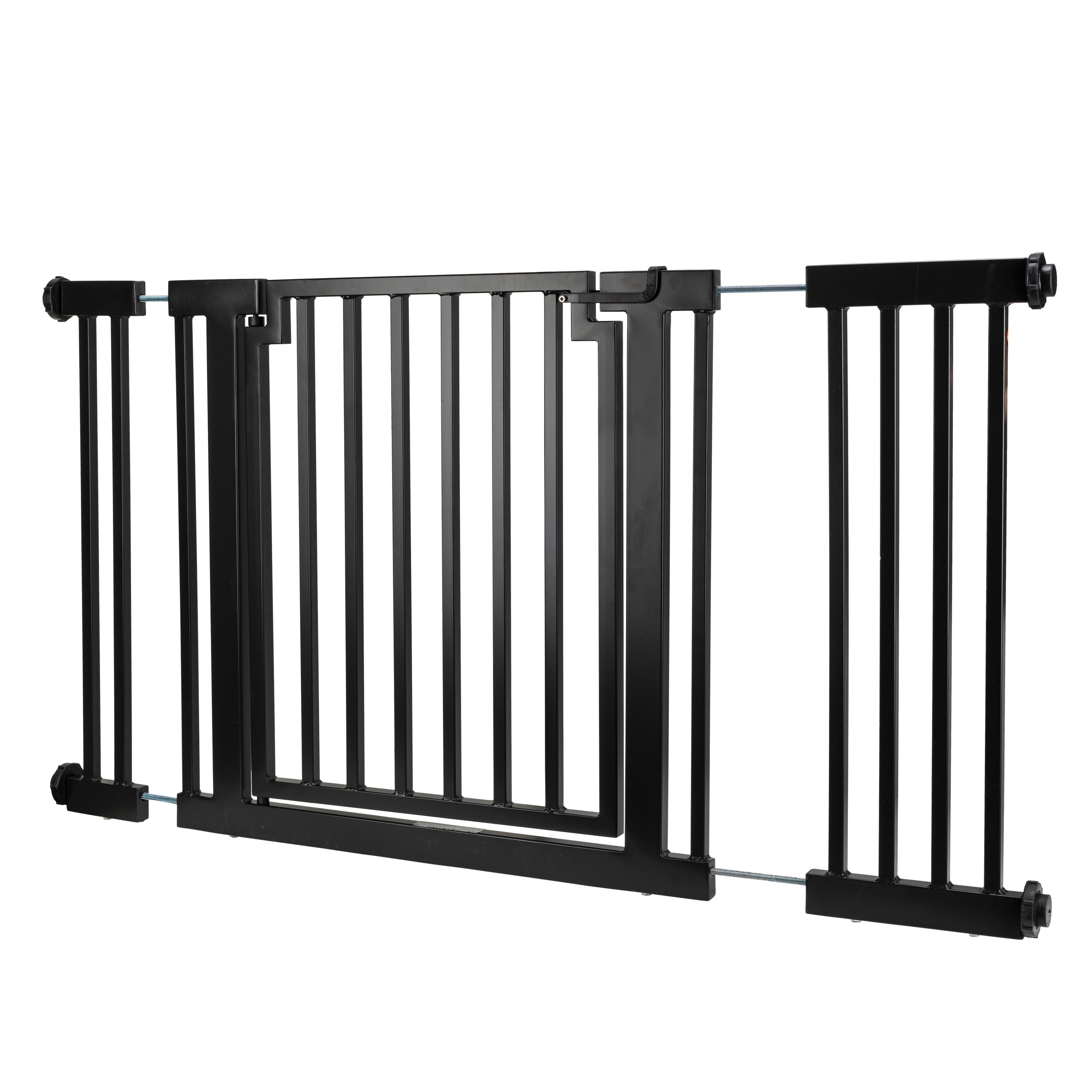 Libro Steel Outdoor Dog Gate w/ Door (28.5" - 61.5" Extra Wide) Modern 32" Tall Deck Gate, Easy Pressure Mounted (No Drill)