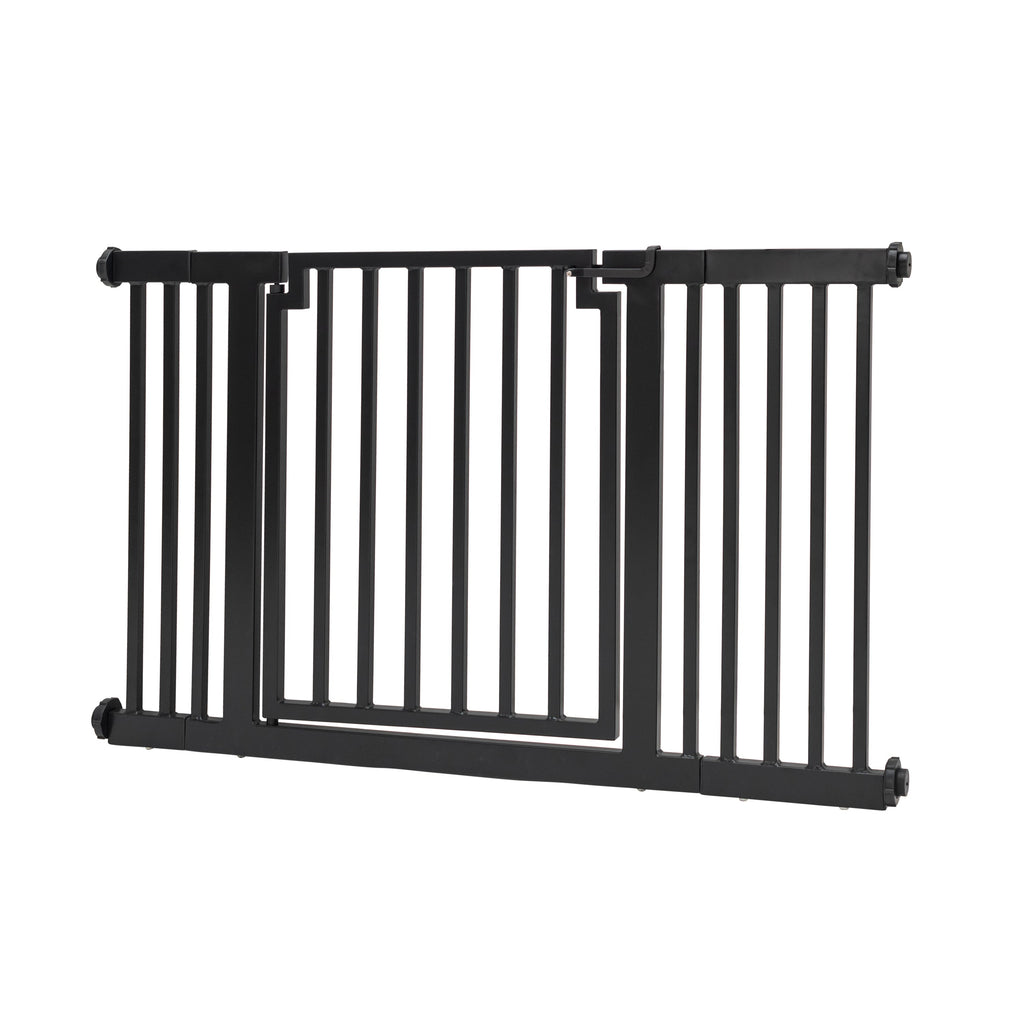 Libro Steel Outdoor Dog Gate w/ Door (28.5" - 61.5" Extra Wide) Modern 32" Tall Deck Gate, Easy Pressure Mounted (No Drill)