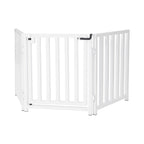 Libro Freestanding All-Weather Steel Dog Gate w/ Door (23" - 70" Extra Wide) Modern Pet Fence, Adjustable Indoor / Outdoor, 24" Tall Small Dog