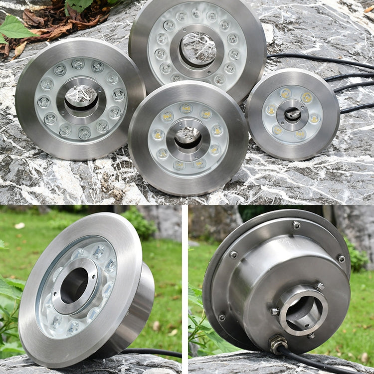 12W Landscape Color Changing Ring LED Stainless Steel Underwater Spotlight (Colorful)