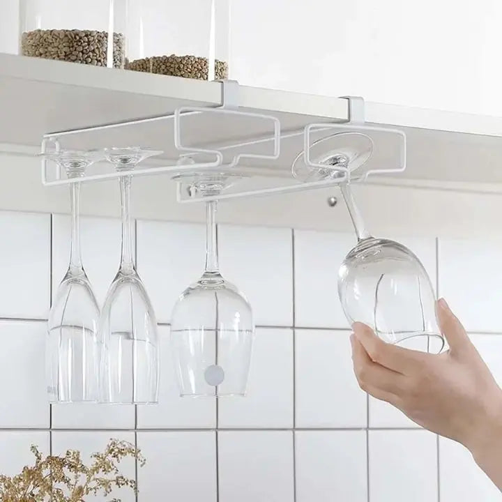 Elegant wine glass holder for undercounter installation