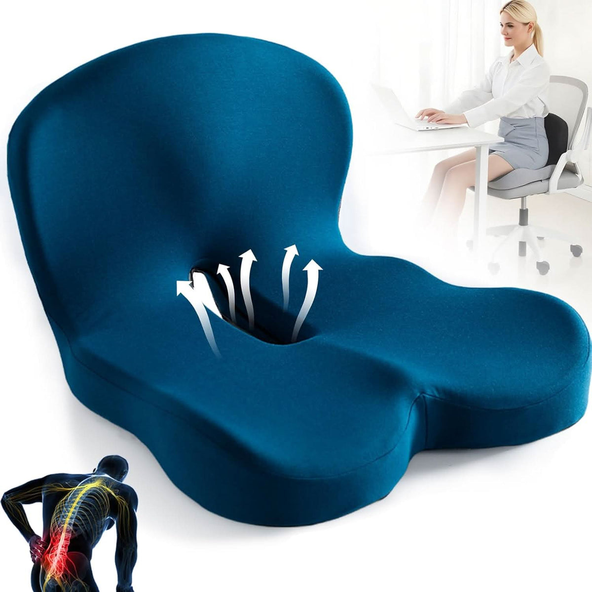 Zevolim | Ergonomic Seat Cushion with Lumbar Support