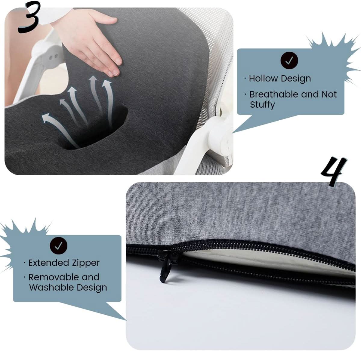 Zevolim | Ergonomic Seat Cushion with Lumbar Support