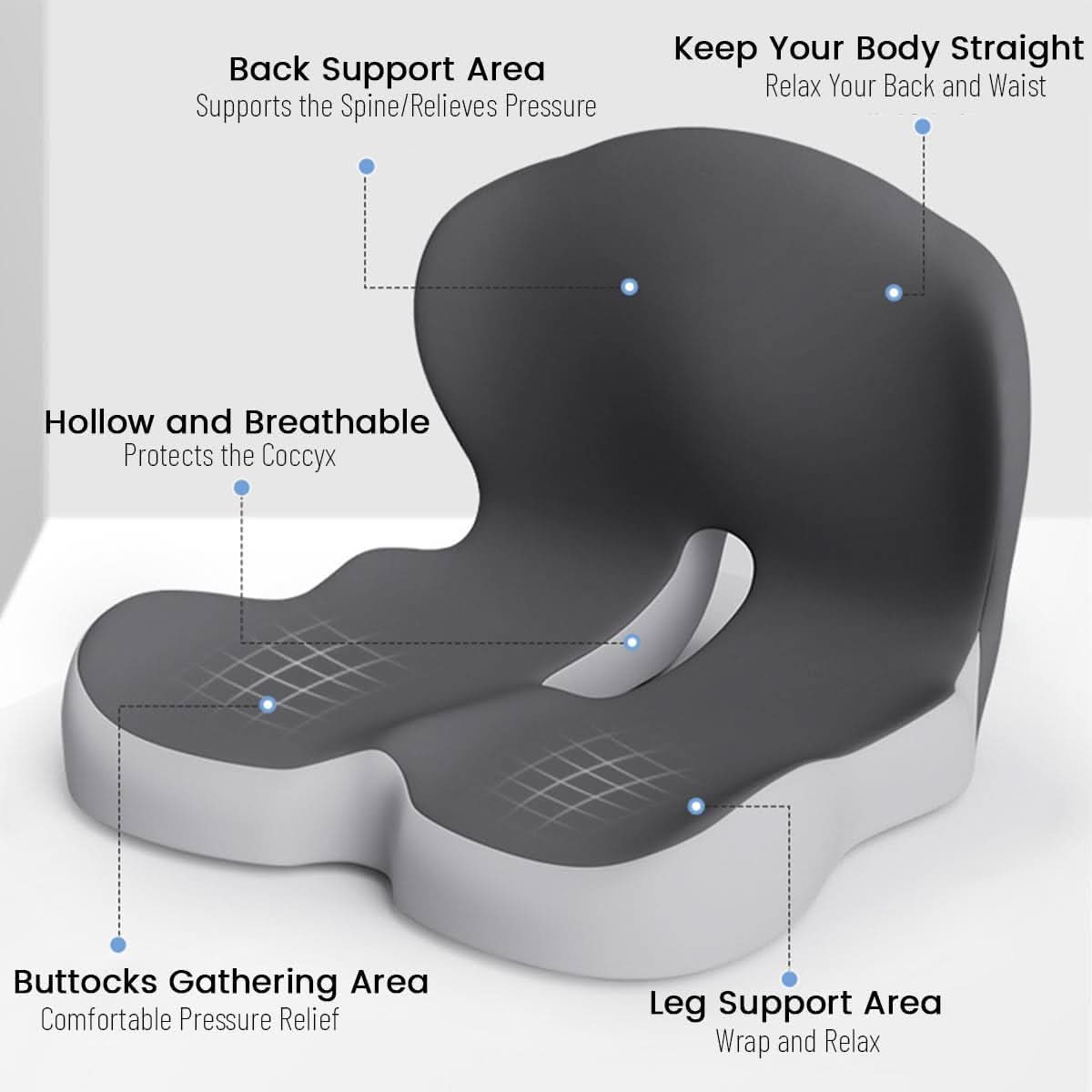 Zevolim | Ergonomic Seat Cushion with Lumbar Support