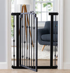 Emperor Rings 42" Extra Tall Dog Gate w/ Door (28.5" - 61.5" Extra Wide) Heavy Duty Decorative Wrought Iron / Steel - Indoor Easy Pressure Mounted