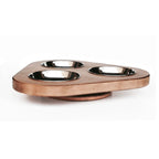 Fayette Lazy Susan - Designer Hardwood w/ Stainless Steel Bowls