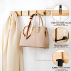 Functional Flip Wooden Wall Hook Rack
