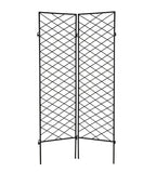 Katerina Garden Screen - Architectural 72" Tall Wrought Iron Metal Trellis (2) Panels w/ Feet