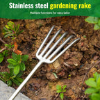 Zevolim| Garden rake made of stainless steel — Sturdy hand rake with non-slip grip