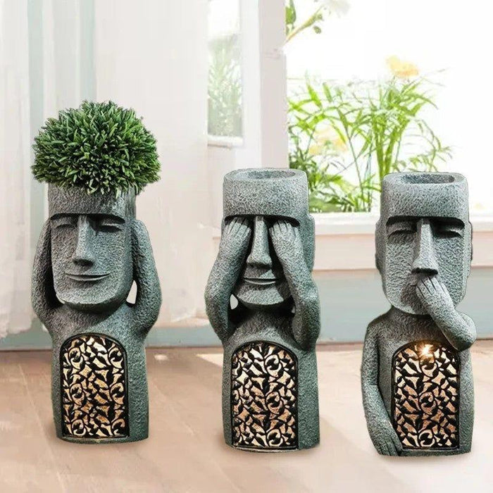 GardenDecor - Artistic Flower Pot with Solar LED Light Bowlift