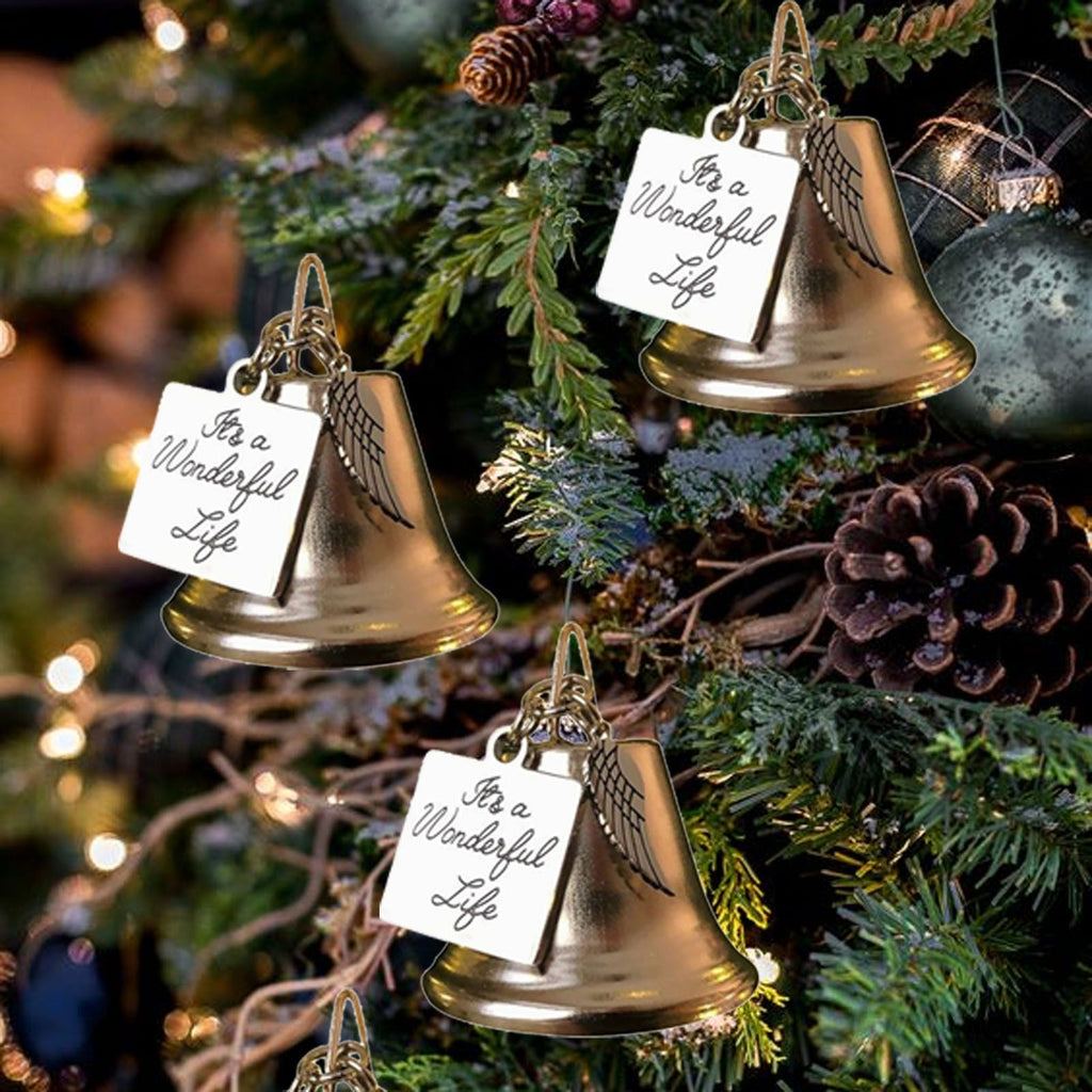 Christmas Tree Memorial Ornaments Angel Wings Bell Pendant Hanging Decoration | Siopsrl
