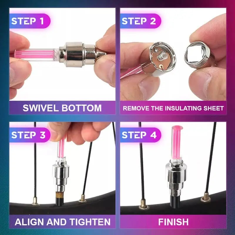 Zevolim | High-quality bicycle valve lighting with LED – Perfect for night rides