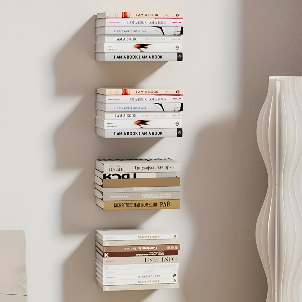 Invisible Floating Bookshelves – Wall-Mounted Book Organisers & Stylish Space-Saving Wall Racks