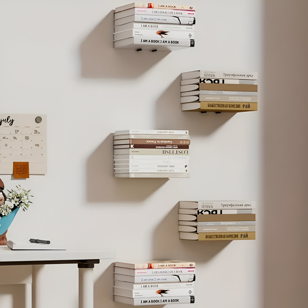 Invisible Floating Bookshelves – Wall-Mounted Book Organisers & Stylish Space-Saving Wall Racks