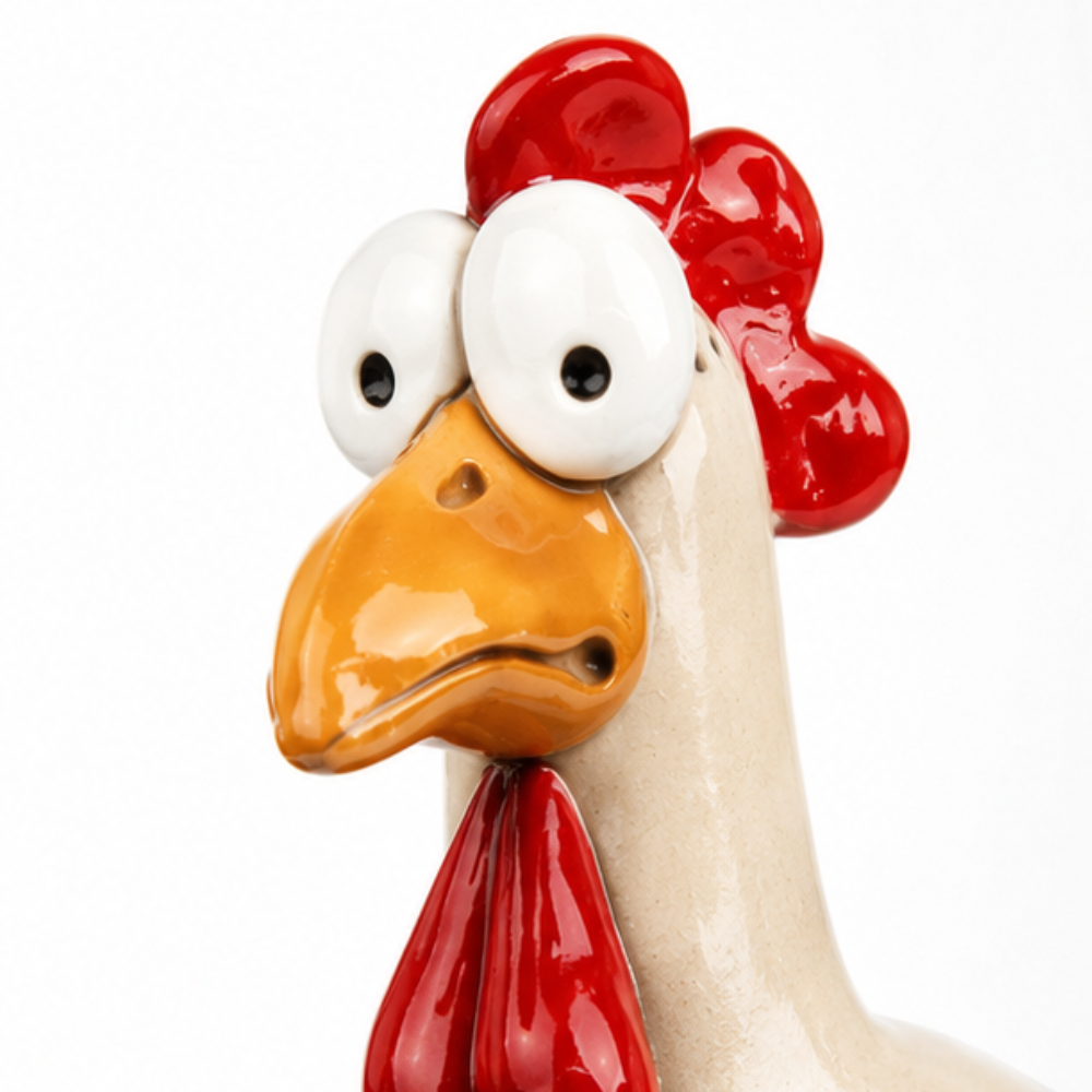 Hand-Painted Resin Chicken Garden Decor with Dangling Legs