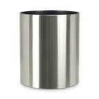 Knox Cylinder Planter - Modern Stainless Steel (18/8 Heavy Duty) Surface-Safe, Indoor / Outdoor (12" / 18" / 24" Large)