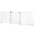 Libro Freestanding All-Weather Steel Dog Gate w/ Door (23" - 70" Extra Wide) Modern Pet Fence, Adjustable Indoor / Outdoor, 24" Tall Small Dog