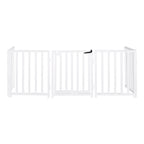 Libro Freestanding All-Weather Steel Dog Gate w/ Door (23" - 70" Extra Wide) Modern Pet Fence, Adjustable Indoor / Outdoor, 24" Tall Small Dog