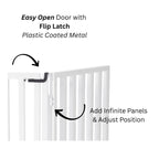 Libro Extra Wide Steel Freestanding (24" H) Dog Gate w/ Door (70" - 117" W) Weather Resistant Outdoor / Indoor Dog Fence - Small Dog