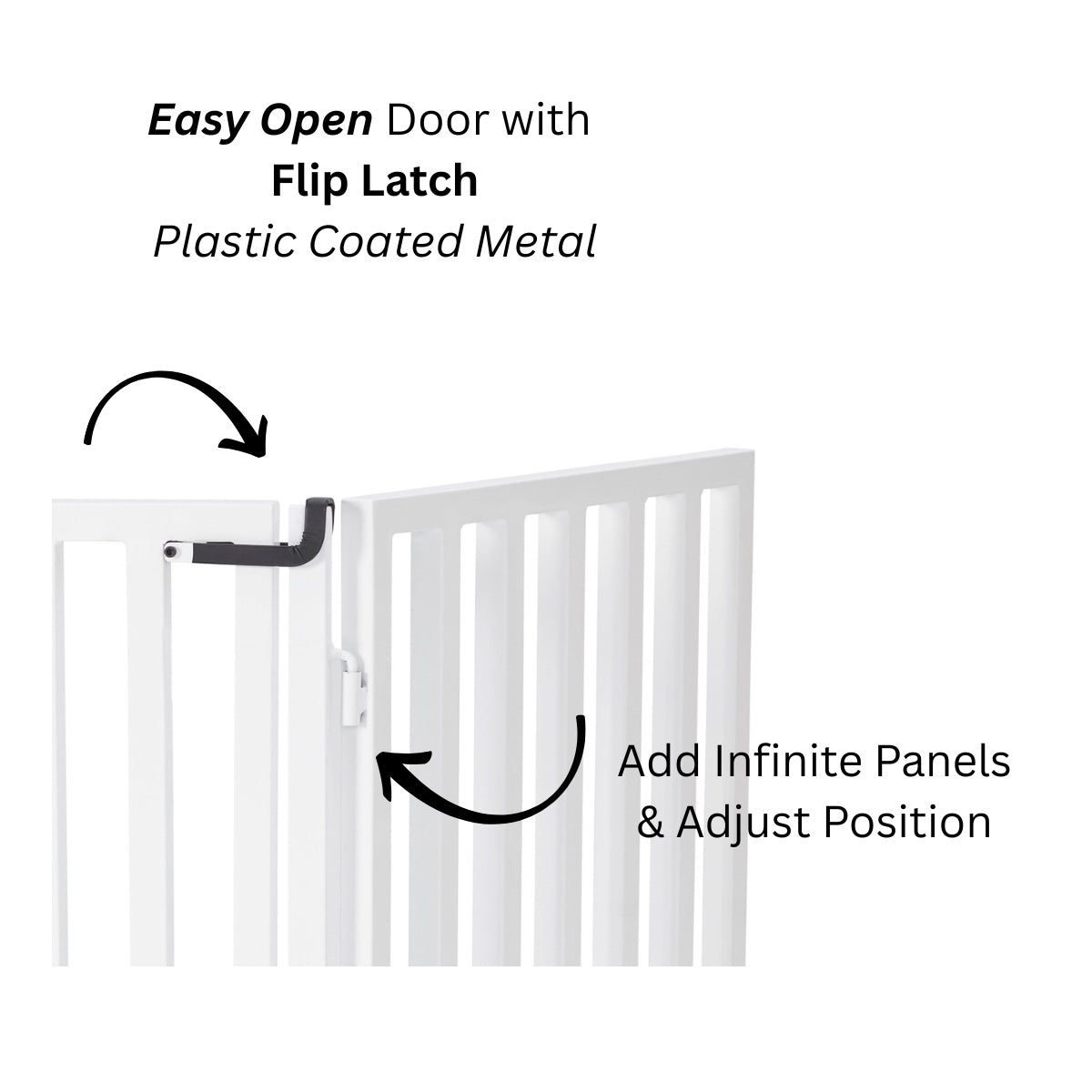 Libro Extra Wide Steel Freestanding (24" H) Dog Gate w/ Door (70" - 117" W) Weather Resistant Outdoor / Indoor Dog Fence - Small Dog