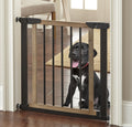 Logan Dog Gate - Modern Hardwood & Steel 30" Tall w/ Self Close Door, Extendable, Pressure Mounted (29.5" - 51.5" Wide)