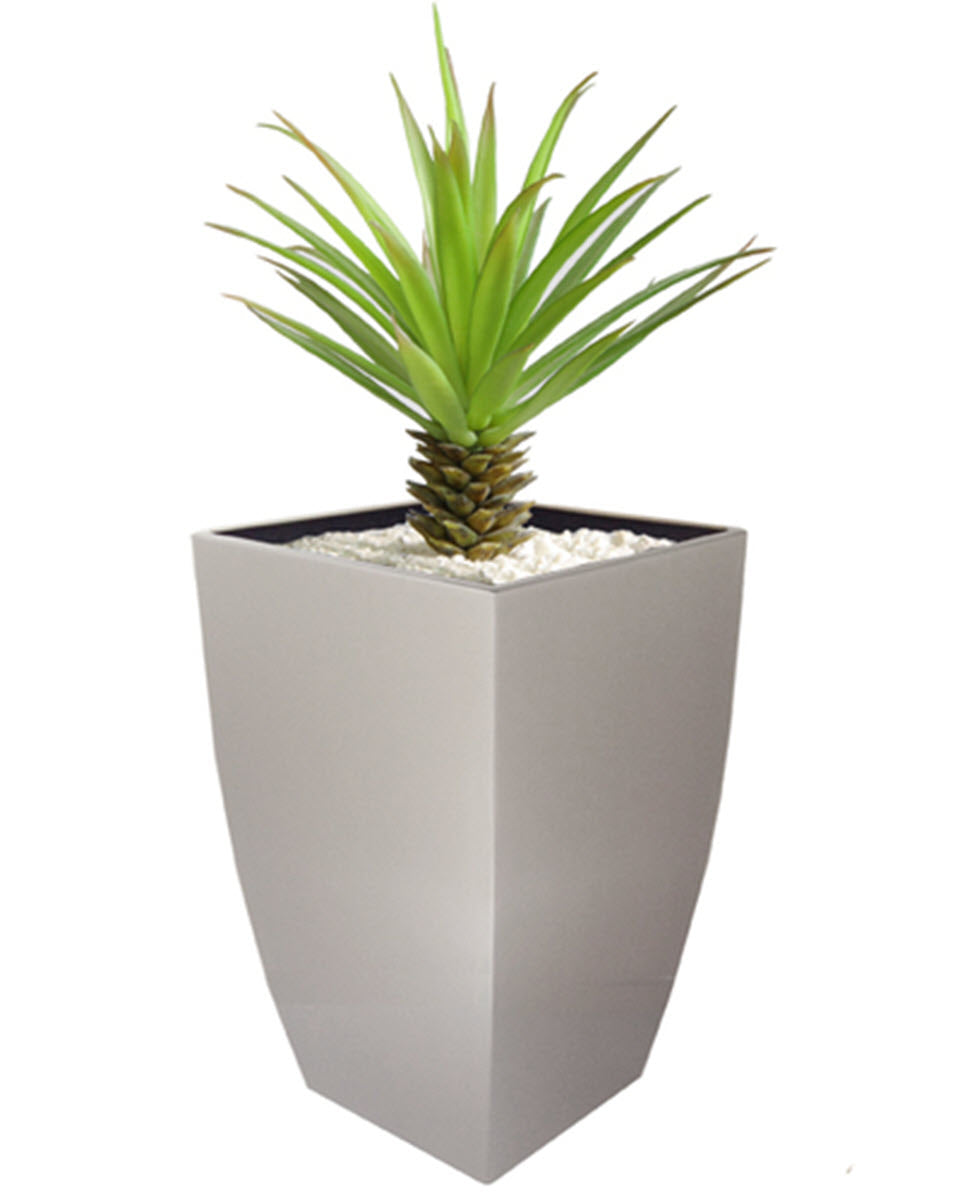 Madeira Cubica Planter - Modern Architectural Stainless Steel (18/8 Heavy Duty) Waterproof Lining - Indoor / Outdoor 20" Tall