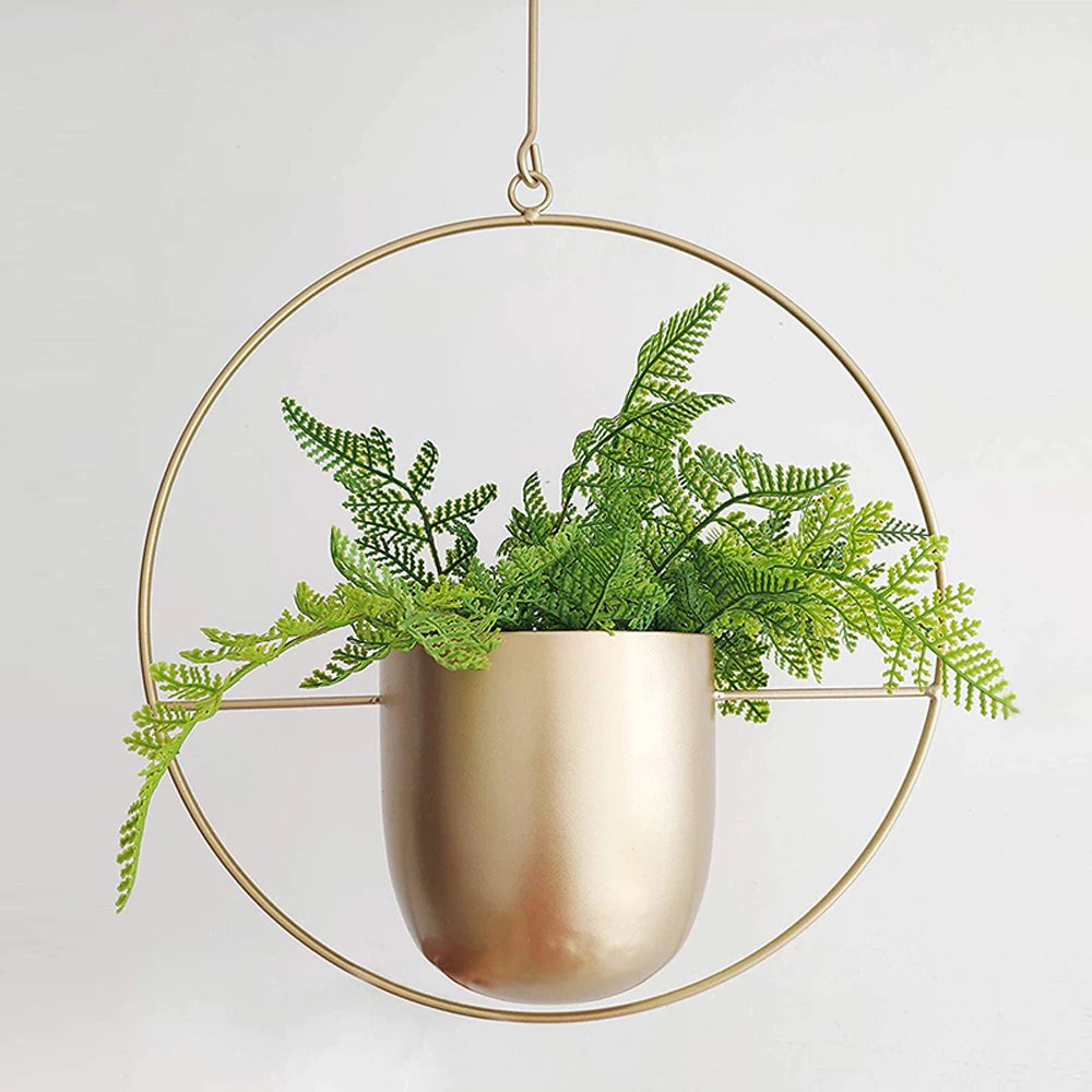 Zevolim| DecoBloom Hanging Planter – Elegant Indoor & Outdoor Metal Plant Pot with Chain