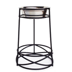 Mesh Single Diner XL - Large Dog, Contemporary Wrought Iron Elevated Dog Bowl Stand (15", 18" Tall)