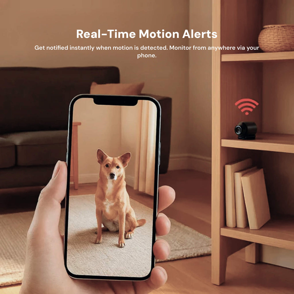 Mini Wireless Indoor Camera with 1080p Video and Infrared Night Vision