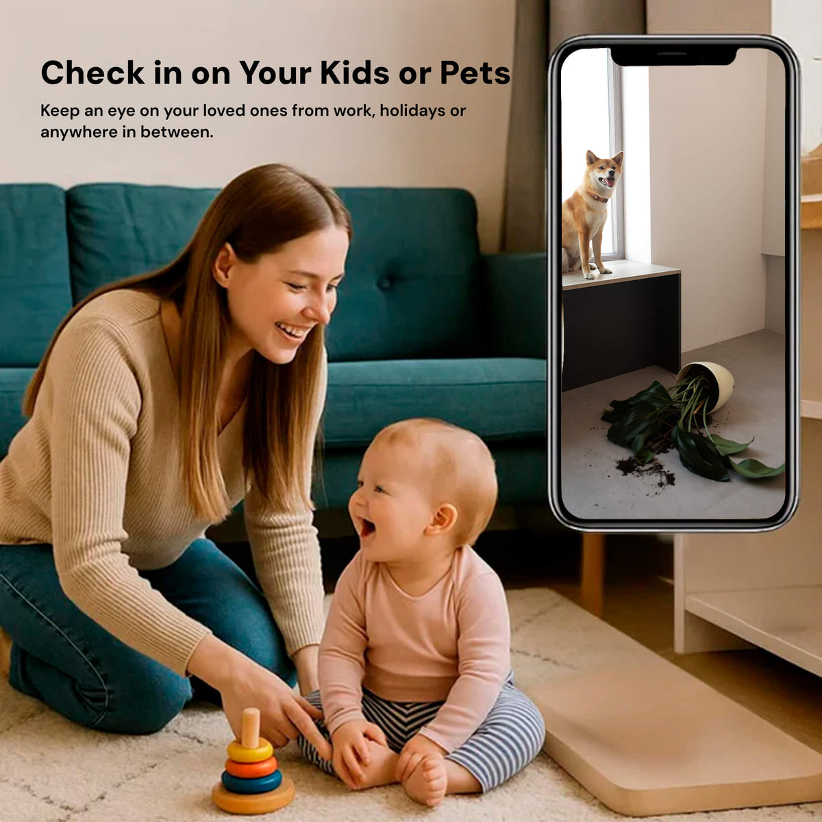 Mini Wireless Indoor Camera with 1080p Video and Infrared Night Vision